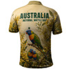 Australia Polo Shirt National Wattle Day Rainbow Lorikeet Golden Garden