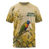 Australia T-Shirt National Wattle Day Rainbow Lorikeet Golden Garden