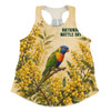 Australia Women Racerback Tank National Wattle Day Rainbow Lorikeet Golden Garden