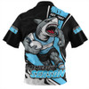 Cronulla-Sutherland Sharks Zip Polo Shirt Unstoppable Fighting Premiership Force