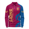 Brisbane Lions Long Sleeve Polo Shirt One Team One Premiership Dream