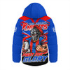 Newcastle Knights Hooded Padded Jacket Fearless Fight For Finals Glory