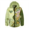 Australia Hooded Padded Jacket National Wattle Day Koala Native Floral Pride
