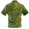 Australia Zip Polo Shirt Spring Wattle Swift Parrots Floral National Wattle Day