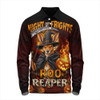 Australia Long Sleeve Polo Shirt Roo Reaper Halloween Fright Night Darkness