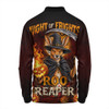 Australia Long Sleeve Polo Shirt Roo Reaper Halloween Fright Night Darkness
