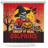 Redcliffe Dolphins Shower Curtain Creep It Real When Darkness Falls