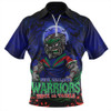 New Zealand Warriors Zip Polo Shirt Full Moon Monster Uprising Halloween Night