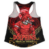 Redcliffe Dolphins Women Racerback Tank Full Moon Monster Uprising Halloween Night