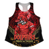 Redcliffe Dolphins Women Racerback Tank Full Moon Monster Uprising Halloween Night