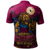 Brisbane Lions Polo Shirt Off The Chain Strength Halloween Beast Rising Unleashed Fury