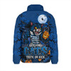 Geelong Cats Padded Jacket Off The Chain Strength Halloween Beast Rising Unleashed Fury