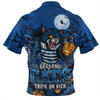 Geelong Cats Zip Polo Shirt Off The Chain Strength Halloween Beast Rising Unleashed Fury