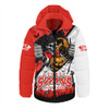 Sydney Swans Hooded Padded Jacket Skeleton Rising Through The Shadows Of Haunted Night