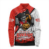 Sydney Swans Long Sleeve Polo Shirt Skeleton Rising Through The Shadows Of Haunted Night