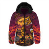 Brisbane Broncos Hooded Padded Jacket Haunted Champion Rising From The Halloween Graveyard