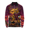 Brisbane Broncos Long Sleeve Polo Shirt Haunted Champion Rising From The Halloween Graveyard