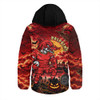 Redcliffe Dolphins Hooded Padded Jacket Haunted Champion Rising From The Halloween Graveyard