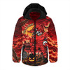 Redcliffe Dolphins Hooded Padded Jacket Haunted Champion Rising From The Halloween Graveyard