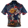 Sydney Roosters Zip Polo Shirt Haunted Champion Rising From The Halloween Graveyard