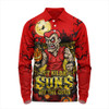 Gold Coast SUNS Long Sleeve Polo Shirt Off The Chain Strength Halloween Beast Rising Unleashed Fury