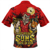Gold Coast SUNS Zip Polo Shirt Off The Chain Strength Halloween Beast Rising Unleashed Fury