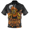 GWS GIANTS Zip Polo Shirt Off The Chain Strength Halloween Beast Rising Unleashed Fury
