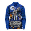 North Melbourne Long Sleeve Polo Shirt Off The Chain Strength Halloween Beast Rising Unleashed Fury