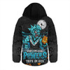 Port Adelaide Hooded Padded Jacket Off The Chain Strength Halloween Beast Rising Unleashed Fury
