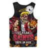 St Kilda Men Tank Top Off The Chain Strength Halloween Beast Rising Unleashed Fury