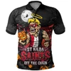 St Kilda Polo Shirt Off The Chain Strength Halloween Beast Rising Unleashed Fury
