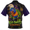 Australia Zip Polo Shirt Rainbow Lorikeets Sugar Rush Halloween Spooky Treats