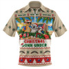Australia Zip Polo Shirt Christmas Down Under Sun Surf And Festive Cheer