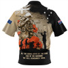 Australia Zip Polo Shirt Remembrance Day Fallen Soldiers Eternal Memory Tribute