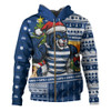 Geelong Cats Hoodie Santa Surfing Down Under Christmas Footy