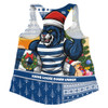 Geelong Cats Women Racerback Tank Santa Surfing Down Under Christmas Footy