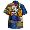 West Coast Eagles Hawaiian Shirt Santa Surfing Down Under Christmas Footy