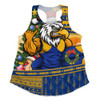 West Coast Eagles Women Racerback Tank Santa Surfing Down Under Christmas Footy