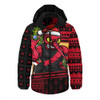 Essendon Hooded Padded Jacket Santa Surfing Down Under Christmas Footy