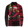 Essendon Long Sleeve Polo Shirt Santa Surfing Down Under Christmas Footy