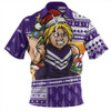 Fremantle Zip Polo Shirt Santa Surfing Down Under Christmas Footy