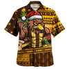 Hawthorn Hawaiian Shirt Santa Surfing Down Under Christmas Footy