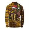 Hawthorn Long Sleeve Polo Shirt Santa Surfing Down Under Christmas Footy