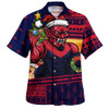 Melbourne Hawaiian Shirt Santa Surfing Down Under Christmas Footy