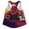 Melbourne Women Racerback Tank Santa Surfing Down Under Christmas Footy