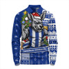 North Melbourne Long Sleeve Polo Shirt Santa Surfing Down Under Christmas Footy