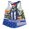 North Melbourne Women Racerback Tank Santa Surfing Down Under Christmas Footy