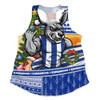 North Melbourne Women Racerback Tank Santa Surfing Down Under Christmas Footy
