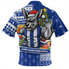 North Melbourne Zip Polo Shirt Santa Surfing Down Under Christmas Footy