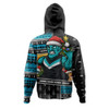 Port Adelaide Hoodie Santa Surfing Down Under Christmas Footy